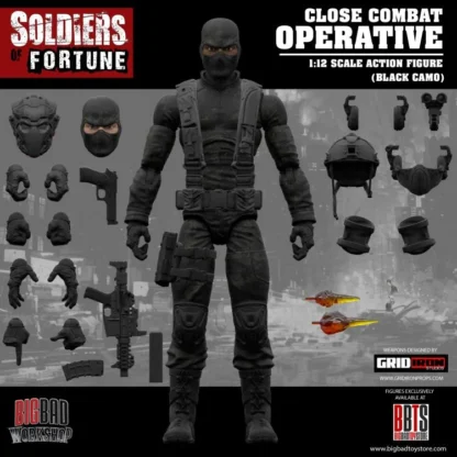 Soldiers of Fortune Close Combat Operative ( Black Camo ) 1/12 Scale Figure